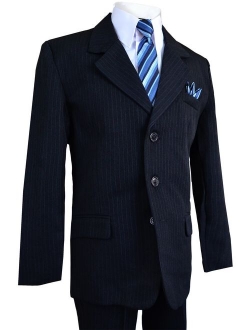 Boys Pinstripe Suit with Matching Tie Size 2-20