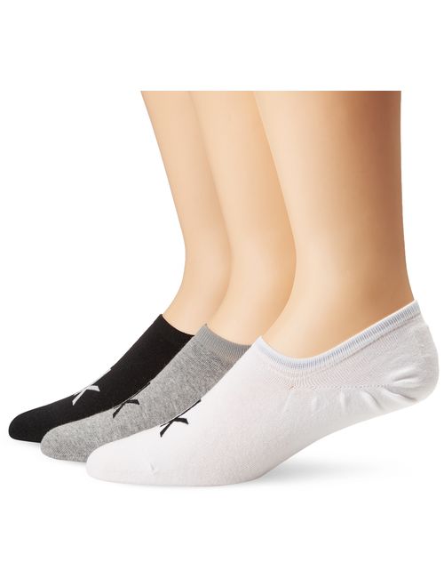 Calvin Klein Men's 3 Pair Cotton Logo No Show Liner Socks