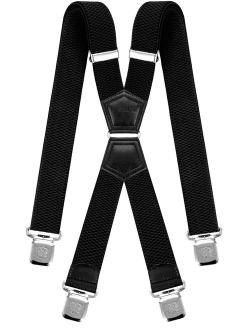 Mens Suspenders X Style Very Strong Clips Adjustable One Size Fits All Heavy Duty Braces