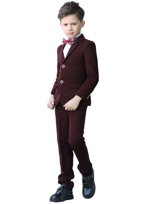 YuanLu Boys Colorful Formal Suits 5 Piece Slim Fit Dresswear Suit Set