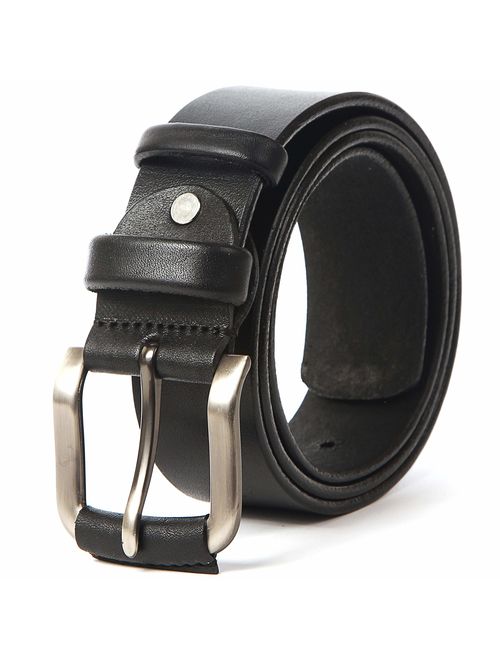 Buy Men's Leather Belt Full Grain Solid Cowhide Straps 35-40 mm Casual ...