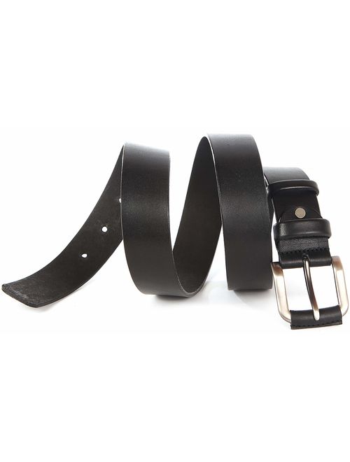 Men's Leather Belt Full Grain Solid Cowhide Straps 35-40 mm Casual Dress Work Heavy Duty