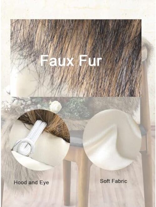 Aukmla Sleeveless Faux Fur Shawl Wedding Fur Wraps and Shawls Bridal Fur Stole for Brides and Bridesmaids