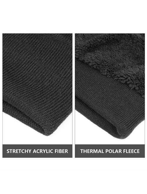 OZERO Winter Daily Beanie Stocking Hat - Warm Polar Fleece Skull Cap for Men and Women Purple/Gray/Black
