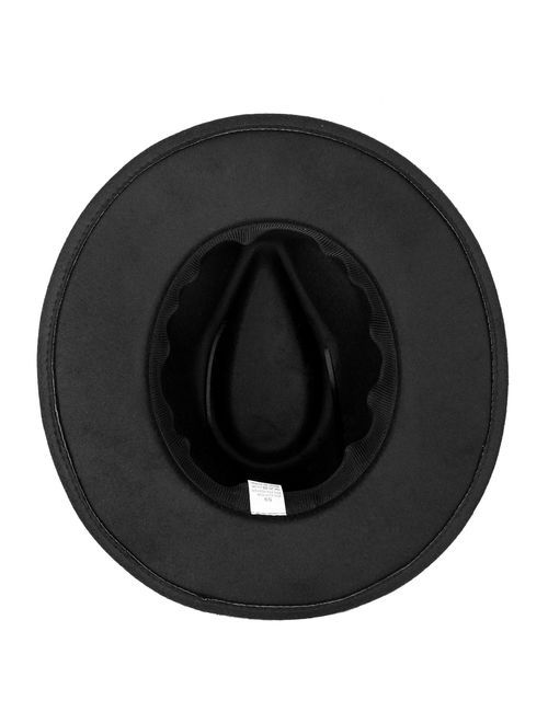 Men's Roaring 1920s Set Manhattan Fedora Hat,Y-Back Suspenders & Pre Tied Bow Tie, Gangster Tie & Fake Mustache