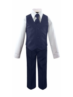 Luca Gabriel Toddler Boys' 5 Piece Classic Fit No Tail Formal Khaki Dress Suit Set with Tie and Vest