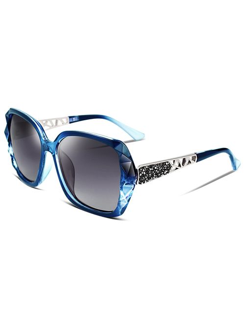 FEISEDY Classic Polarized Women Sunglasses Sparkling Composite Frame B2289