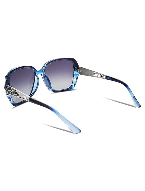 FEISEDY Classic Polarized Women Sunglasses Sparkling Composite Frame B2289