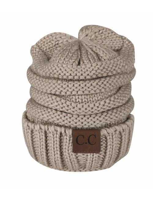 Sechunk Baby Boy Winter Warm Hat, Infant Toddler Kids Beanie Knit Cap for Girls and Boys [0-5years] (Beige)