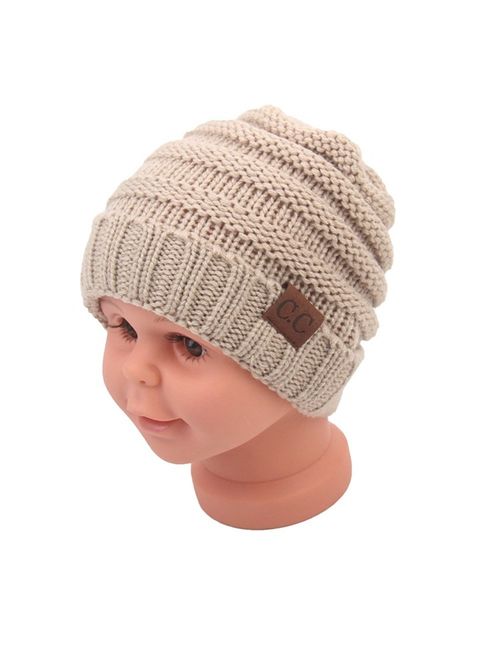 Sechunk Baby Boy Winter Warm Hat, Infant Toddler Kids Beanie Knit Cap for Girls and Boys [0-5years] (Beige)