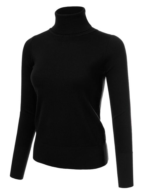 NINEXIS Women's Long Sleeve Turtle Neck Knit Sweater Top with Plus Size