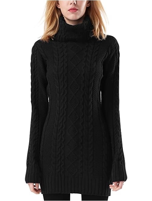 Rocorose Women's Turtleneck Sweater Long Sleeve Slim Fit Solid Pullovers