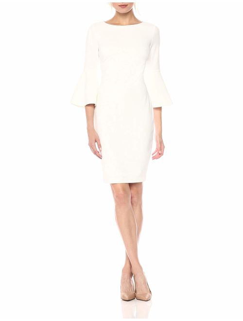 Calvin Klein Women's 3/4 Bell Sleeve Sheath Dress