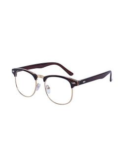 Outray Vintage Retro Classic Half Frame Horn Rimmed Clear Lens Glasses
