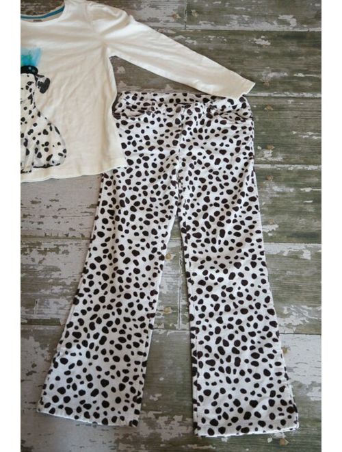 NWOT Gymboree Long Sleeve Dalmatian Dog Graphic Shirt Spot Velour Pants Set 9 10