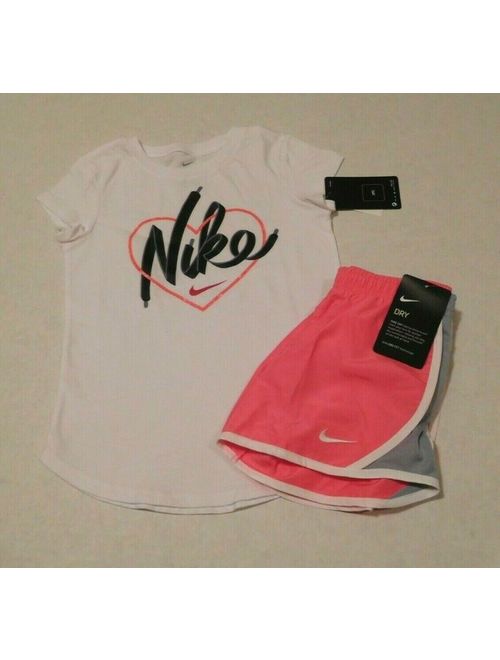 NWT 2pc Nike Girls Heart Top & Shorts Set sz 6X