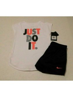 NWT 2pc Nike Just Do It Top & Black Shorts Set sz 6X