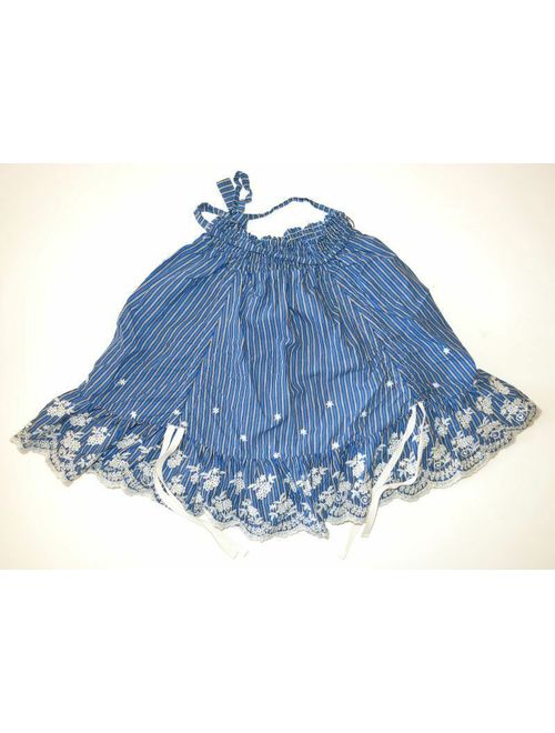 PAPER WINGS blue stripe bustle voile skirt vintage cupie doll top shirt 8 10