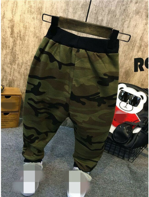 2pcs Cute Baby Boys Long Sleeve Camouflage Tops+Pants Kids Casual Clothes Set