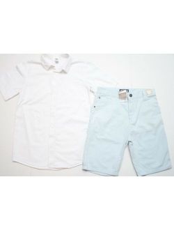 Boys Old Navy White Button Down Shirt XXL 18 & NWT NEXT Shorts Size 14 Years