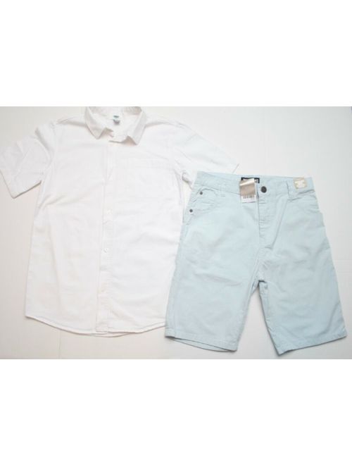 Boys Old Navy White Button Down Shirt XXL 18 & NWT NEXT Shorts Size 14 Years