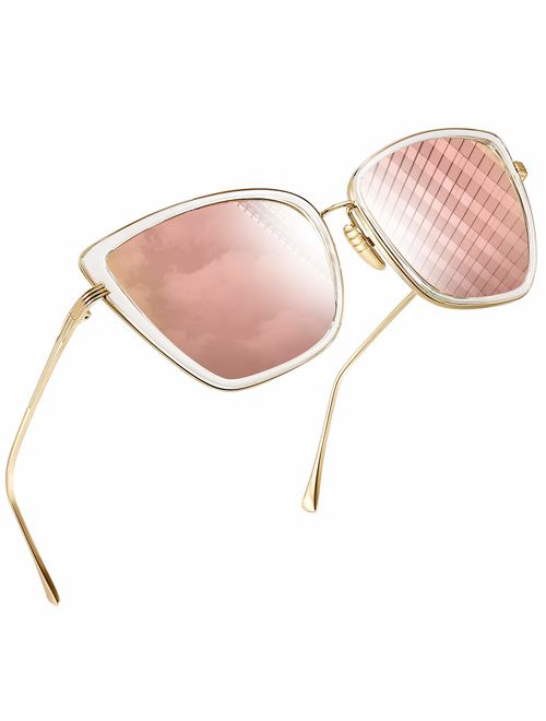 Joopin Oversized Cateye Sunglasses for Women, Fashion Metal Frame Cat Eye Womens Sunglasses