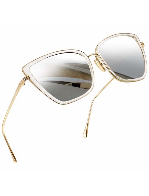 Joopin Oversized Cateye Sunglasses for Women, Fashion Metal Frame Cat Eye Womens Sunglasses