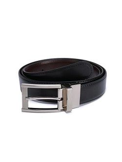 Belts for Men Genuine Leather Adjustable Buckle Reversible 1.25