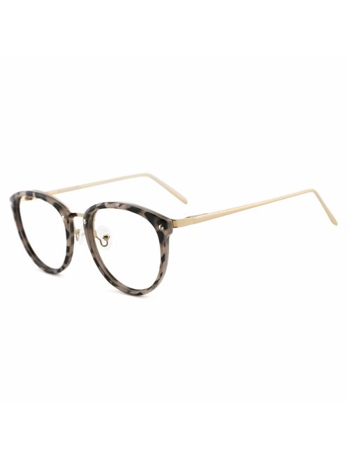 TIJN Vintage Round Metal Optical Eyewear Non-prescription Eyeglasses Frame for Women