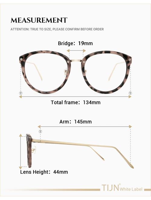 TIJN Vintage Round Metal Optical Eyewear Non-prescription Eyeglasses Frame for Women