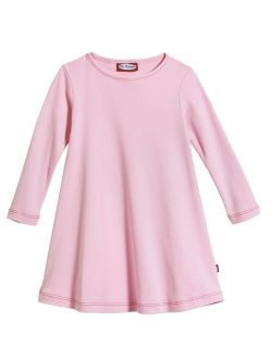 City Threads Girls' 100% Cotton Long Sleeve Dress - Active Kids School, Playing, Parties - Made in USA