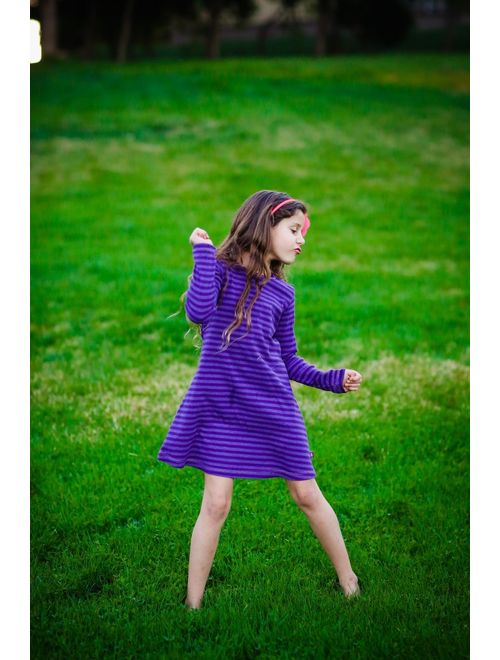 City Threads Girls 100% Cotton Long Sleeve Dress Playing Active Kids School Parties Made in USA 