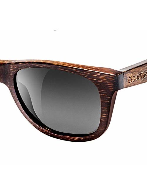 Wood Sunglasses Polarized for Men and Women - Bamboo Wooden Wayfarer Style
