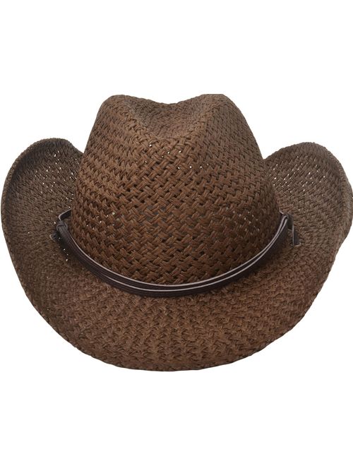 Simplicity Men's & Women's Western Style Cowboy/Cowgirl Straw Hat
