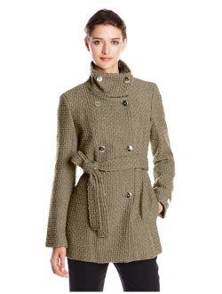 Women's Double Breasted Wool Coat with Belt
