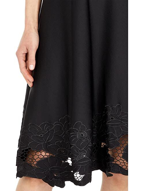 Calvin Klein A-Line Dress with Lace/Mesh Hem Detail