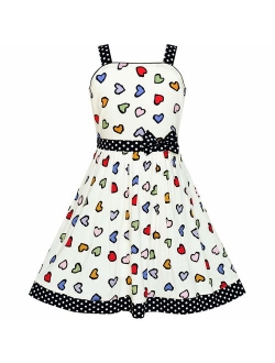 Girls Dress Heart Print Pink