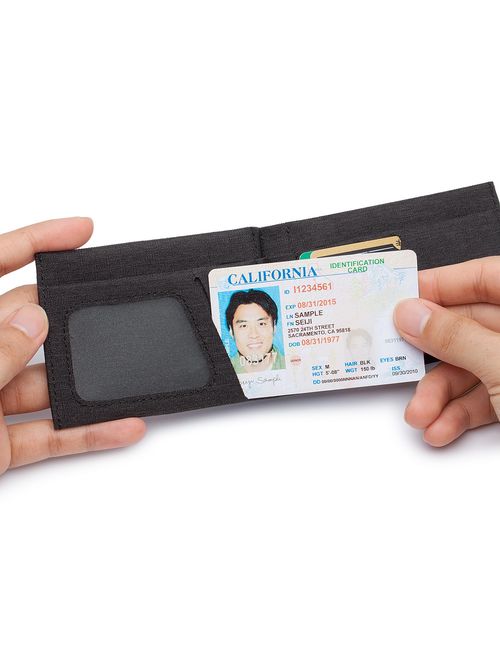 Men Wallet - RFID Minimalist Slim Front Pocket Card Travel Holder Clip MFBW1