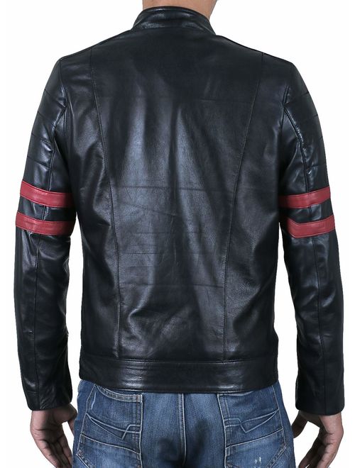 Laverapelle Men's Genuine Lambskin Leather Jacket (Black, Biker Jacket) - 1501535