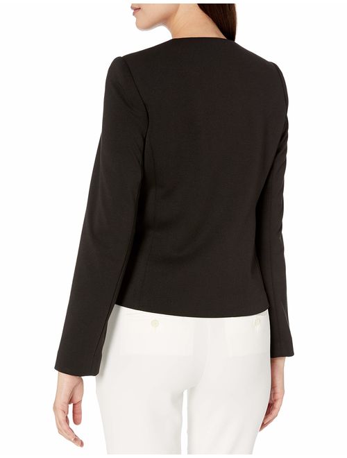 Calvin Klein Women's Center Zipper Ponte Combo Jacket