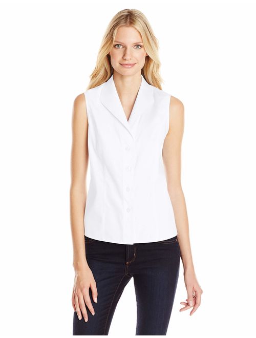 Calvin Klein Women's Sleeveless Wrinkle Free Button Down Shirt