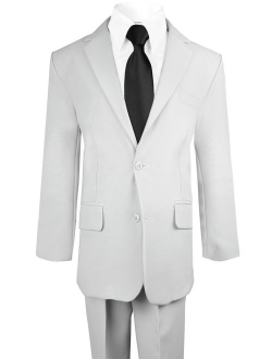Boys Solid Suit and Tie Formal Outift