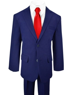 Boys Solid Suit and Tie Formal Outift