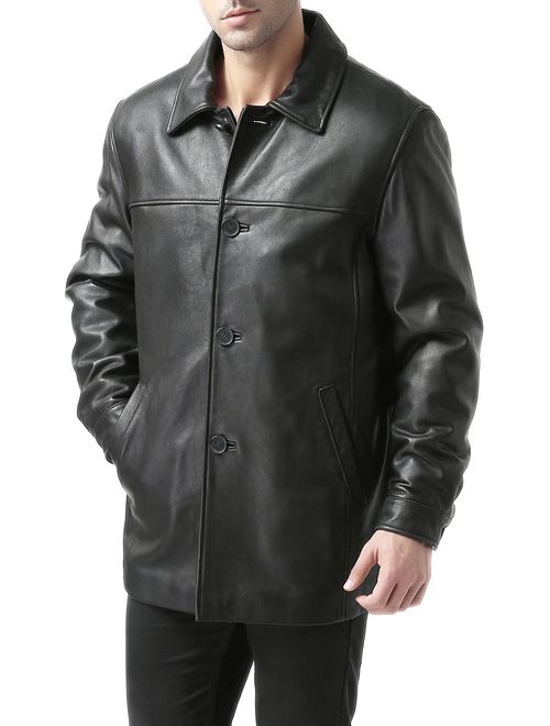 Buy BGSD Men's Samuel New Zealand Lambskin Leather Car Coat (Regular ...