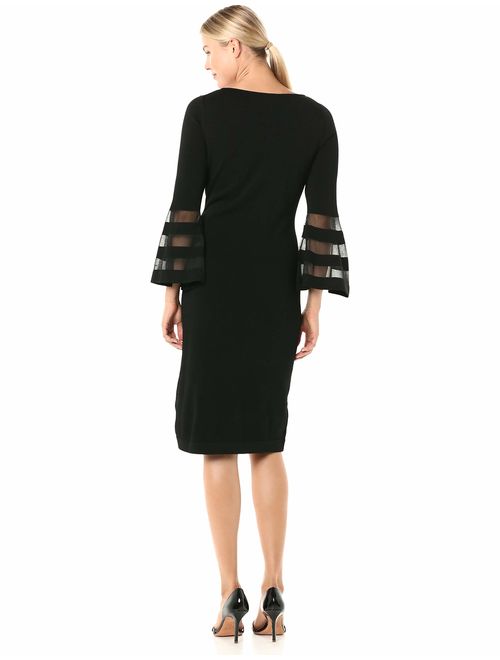 Calvin Klein Women's Sweater Dress with Illusion Bell Sleeves