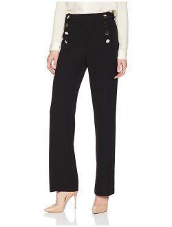 Women's Wide Leg Pant with Large Buttons