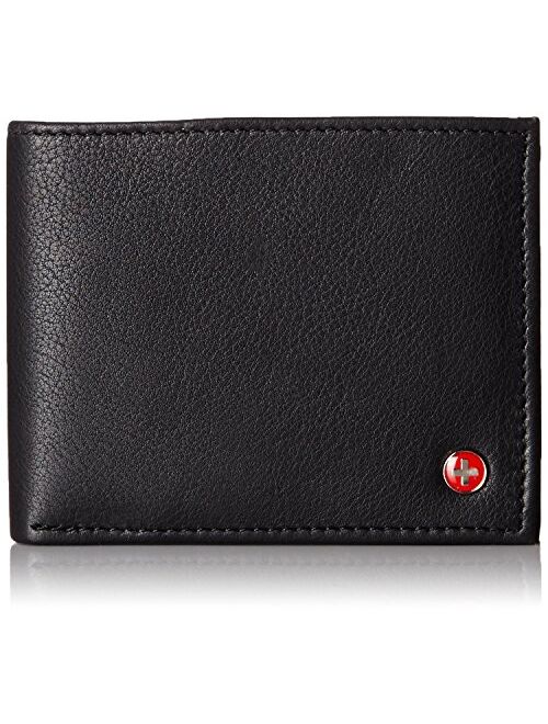 Alpine Swiss Mens RFID Blocking Leather Multi Card High Capacity Bifold Wallet