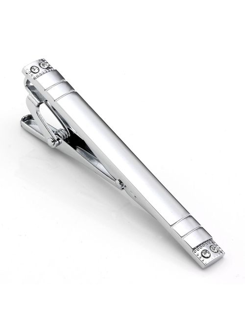 PiercingJ 5-10pcs Set Stainless Steel Exquisite GQ Classic Tie Bar Clip, 2.3 Inches