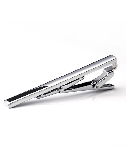 PiercingJ 5-10pcs Set Stainless Steel Exquisite GQ Classic Tie Bar Clip, 2.3 Inches