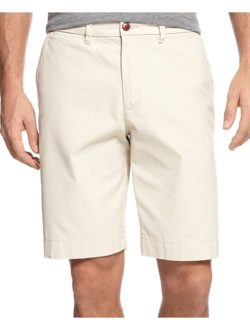 Tommy Hilfiger Mens Pleated Flat Front Khaki, Chino Shorts